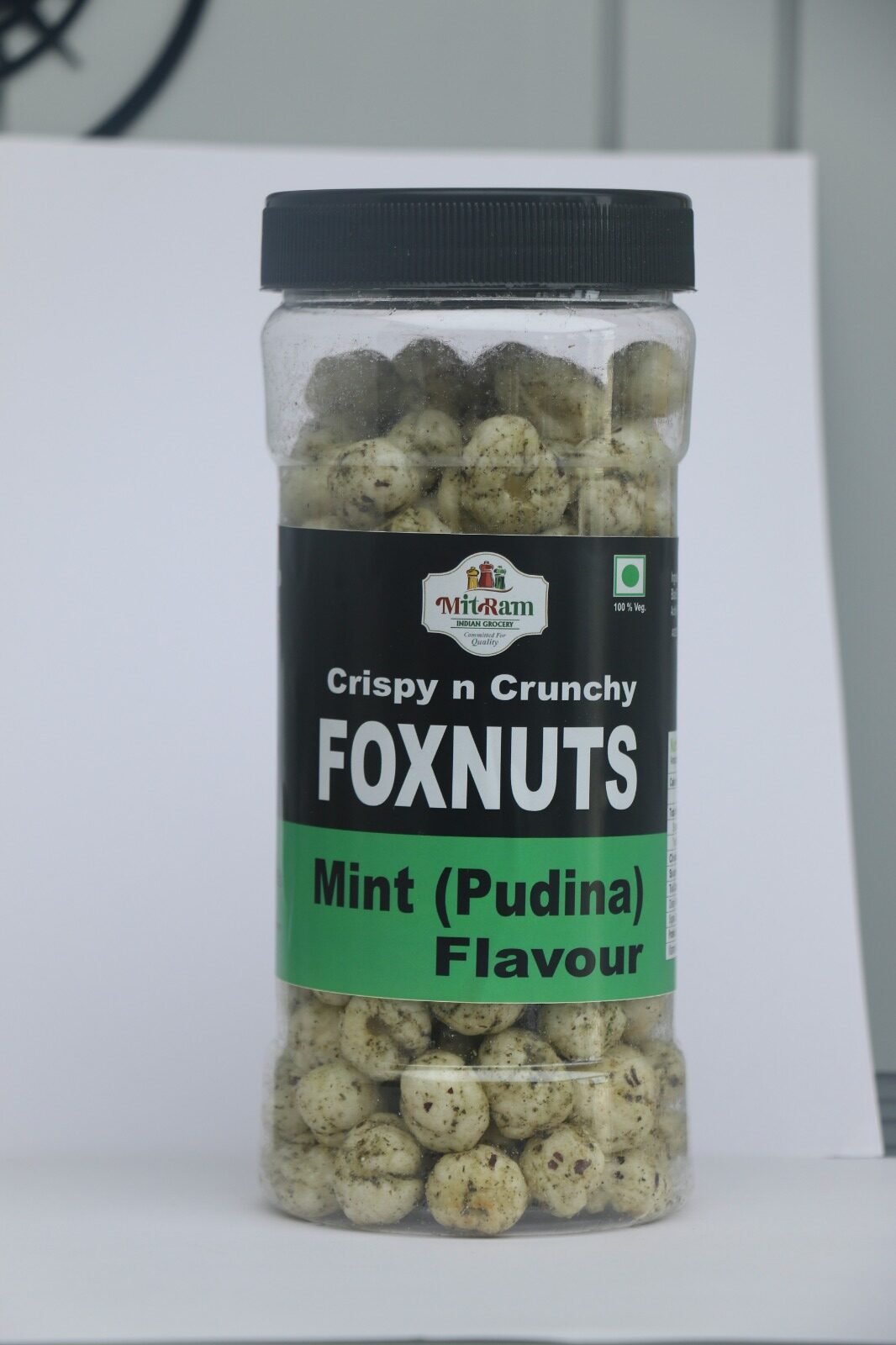 FOXNUTS Phool Makhana Puffed Water Lily Gorgon Nut 80gm - MINT PUDINA FLAVOUR
